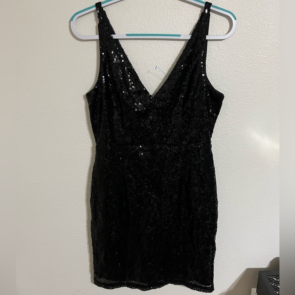 Lulus Black Sequin Dress
